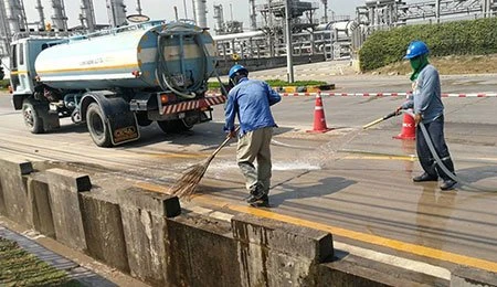 Road Cleaning at Construction Site