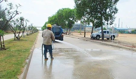 Cleaned out on public road at CHP II-SPP Project (D-176), Rayong