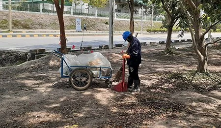 Cleaning at Construction Site
