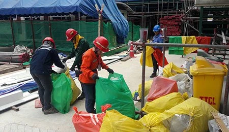 "Cleaning at Construction Site"