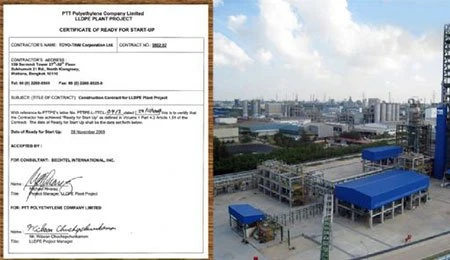 TTCL COMPLETED LLDPE PROJECT FOR PTT POLY ETHYLENE