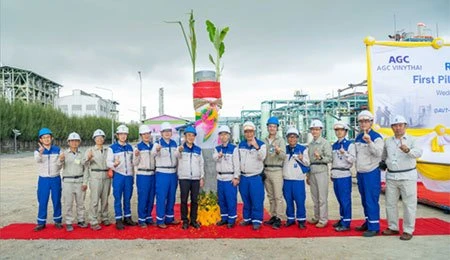 Ground Breaking and First Pile Driving Ceremony - AGC Vinythai for RCA-5 project at Map Ta Phut 2 Plant, in WHA Industrial Estate, Rayong province.